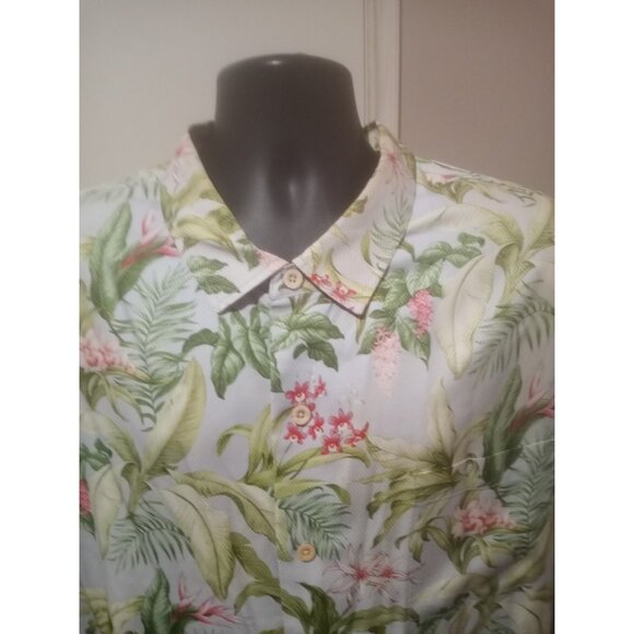 Tommy Bahama Silk Shirt Men's 3XB Big Blue Green Floral SS Beach Relax Button Up - Picture 6 of 13